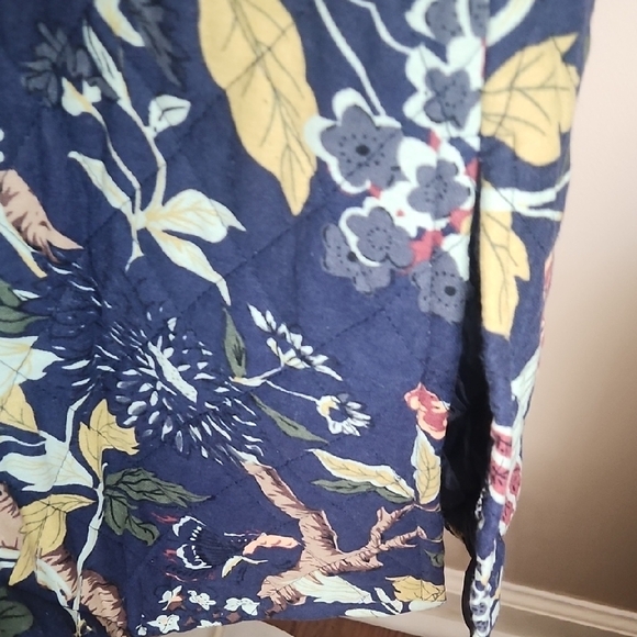 Floral Navy Pea Coat - Picture 7 of 7